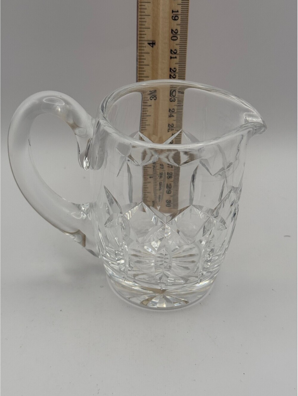 Waterford Cut Crystal Creamer Pitcher Starburst Diamond Pattern Cream Jug